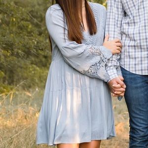 Altar’d state periwinkle long sleeve lace dress